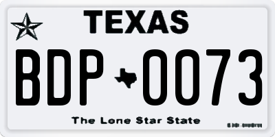 TX license plate BDP0073