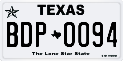 TX license plate BDP0094