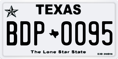 TX license plate BDP0095
