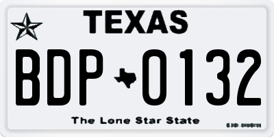 TX license plate BDP0132