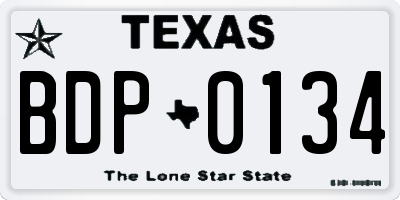 TX license plate BDP0134