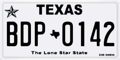 TX license plate BDP0142