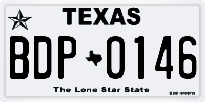 TX license plate BDP0146