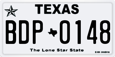 TX license plate BDP0148