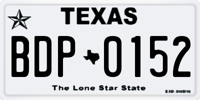 TX license plate BDP0152