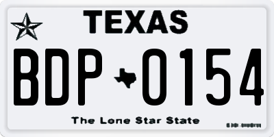 TX license plate BDP0154