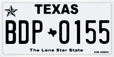 TX license plate BDP0155