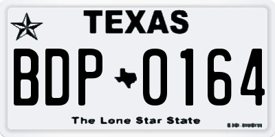 TX license plate BDP0164