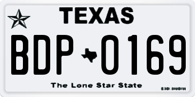 TX license plate BDP0169