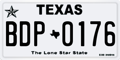 TX license plate BDP0176