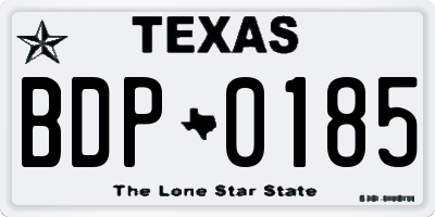 TX license plate BDP0185