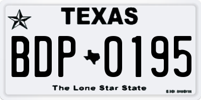 TX license plate BDP0195