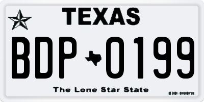 TX license plate BDP0199