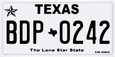 TX license plate BDP0242