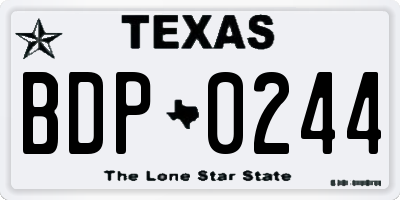 TX license plate BDP0244
