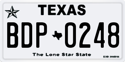 TX license plate BDP0248