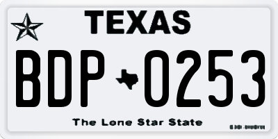 TX license plate BDP0253
