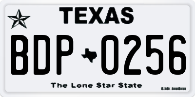 TX license plate BDP0256