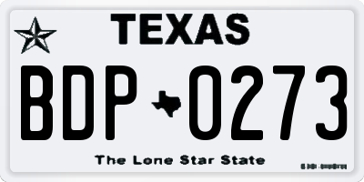 TX license plate BDP0273