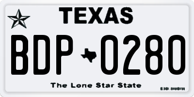 TX license plate BDP0280