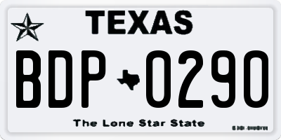 TX license plate BDP0290