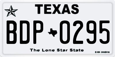 TX license plate BDP0295