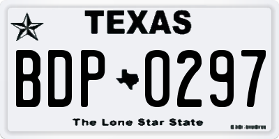 TX license plate BDP0297