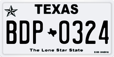 TX license plate BDP0324