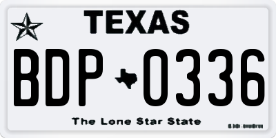 TX license plate BDP0336