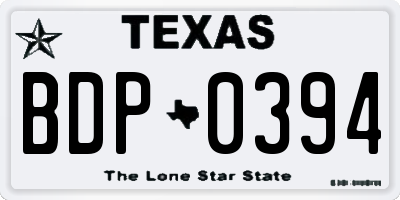 TX license plate BDP0394