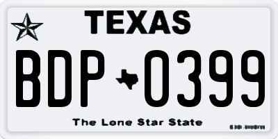 TX license plate BDP0399