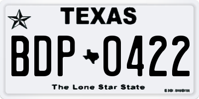 TX license plate BDP0422