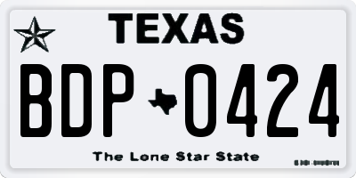 TX license plate BDP0424