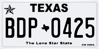 TX license plate BDP0425