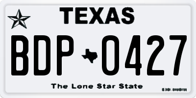 TX license plate BDP0427