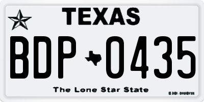 TX license plate BDP0435