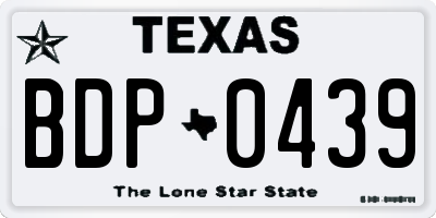 TX license plate BDP0439