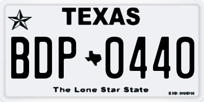 TX license plate BDP0440