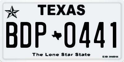 TX license plate BDP0441