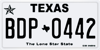 TX license plate BDP0442