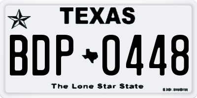 TX license plate BDP0448