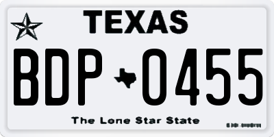 TX license plate BDP0455