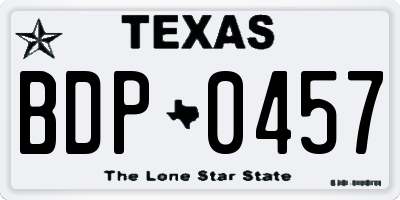 TX license plate BDP0457