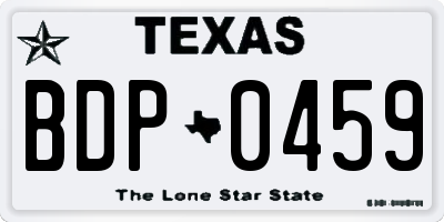 TX license plate BDP0459