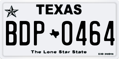 TX license plate BDP0464