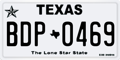 TX license plate BDP0469