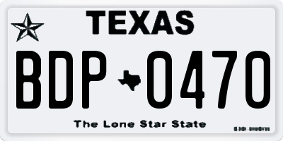 TX license plate BDP0470