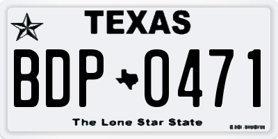 TX license plate BDP0471