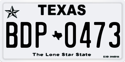 TX license plate BDP0473