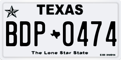 TX license plate BDP0474